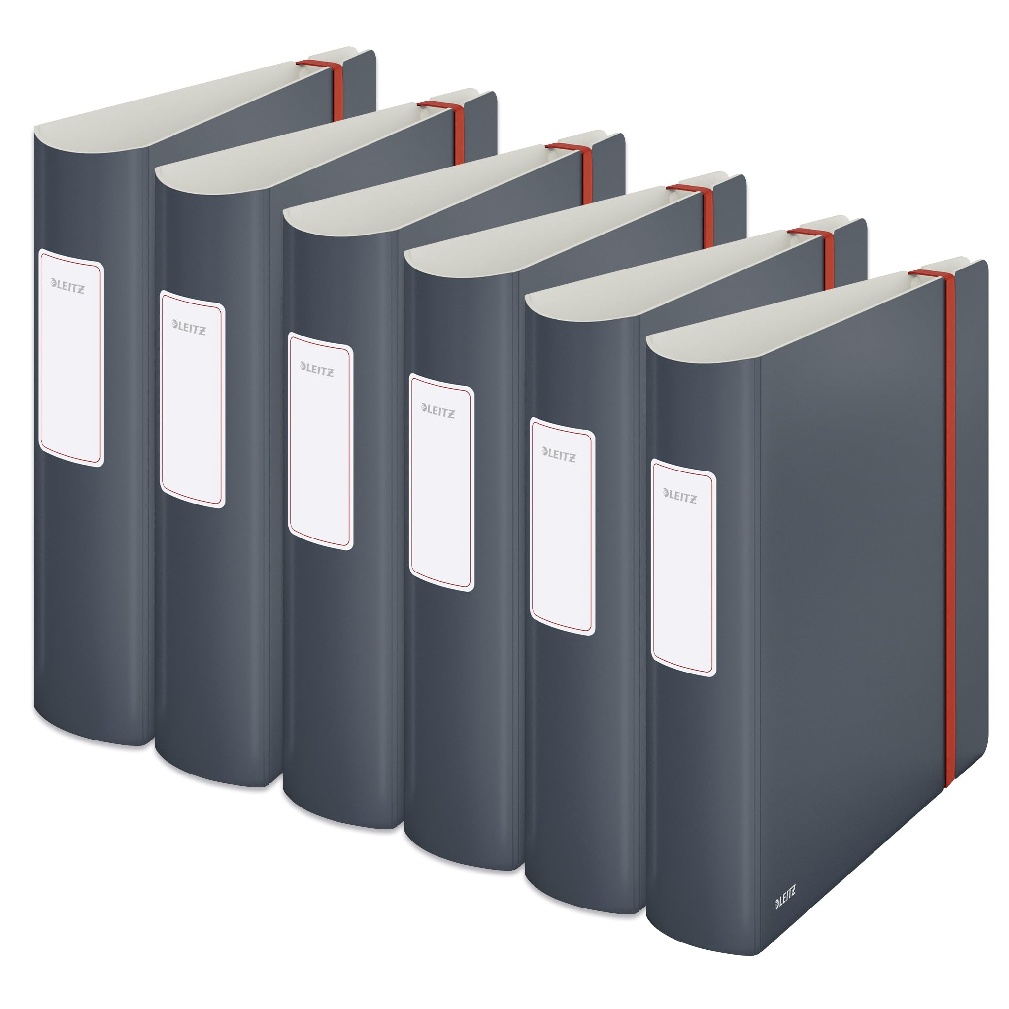 Leitz Cosy Series 10380089 Quality Folder 180° Active Pack of 6 A4 500 Sheets 8.2 cm Spine Width Velvet Grey