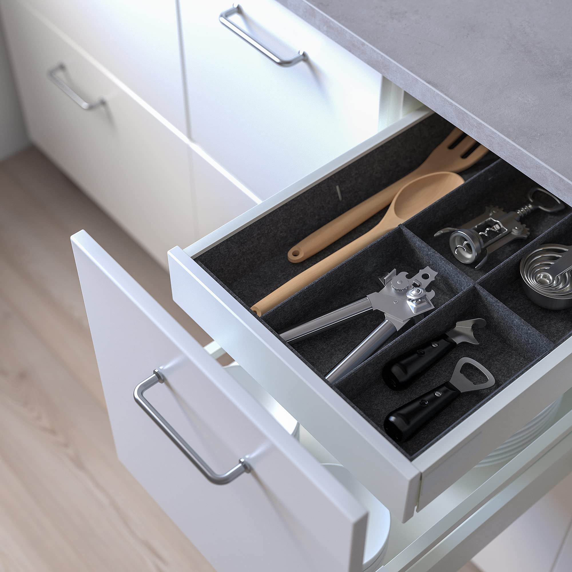 Ikea UPPDATERA regulowany organizer do szuflady, 40 cm, szary