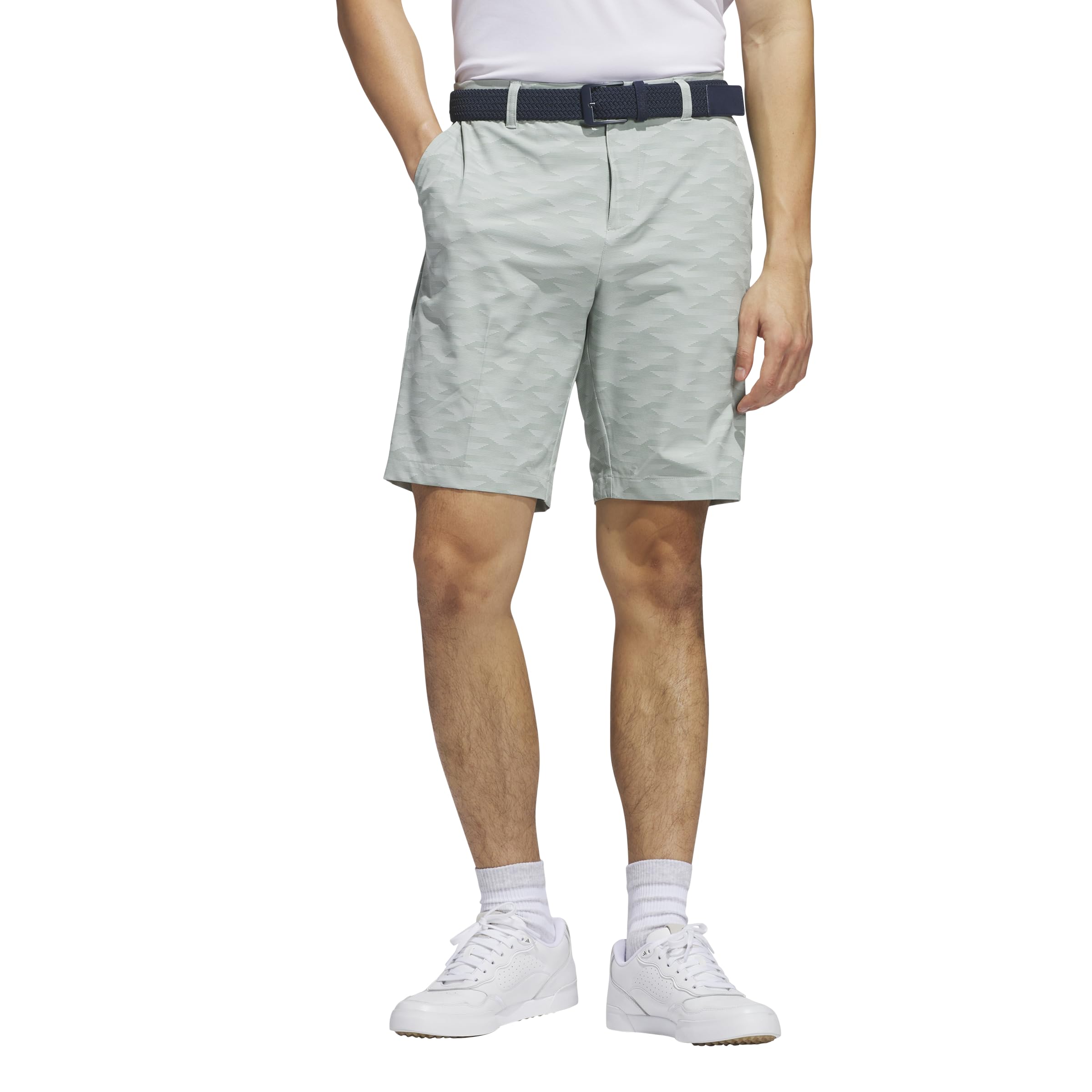 adidas Men's Ultimate365 9-inch Printed Short, Wonder Silver F23, 32