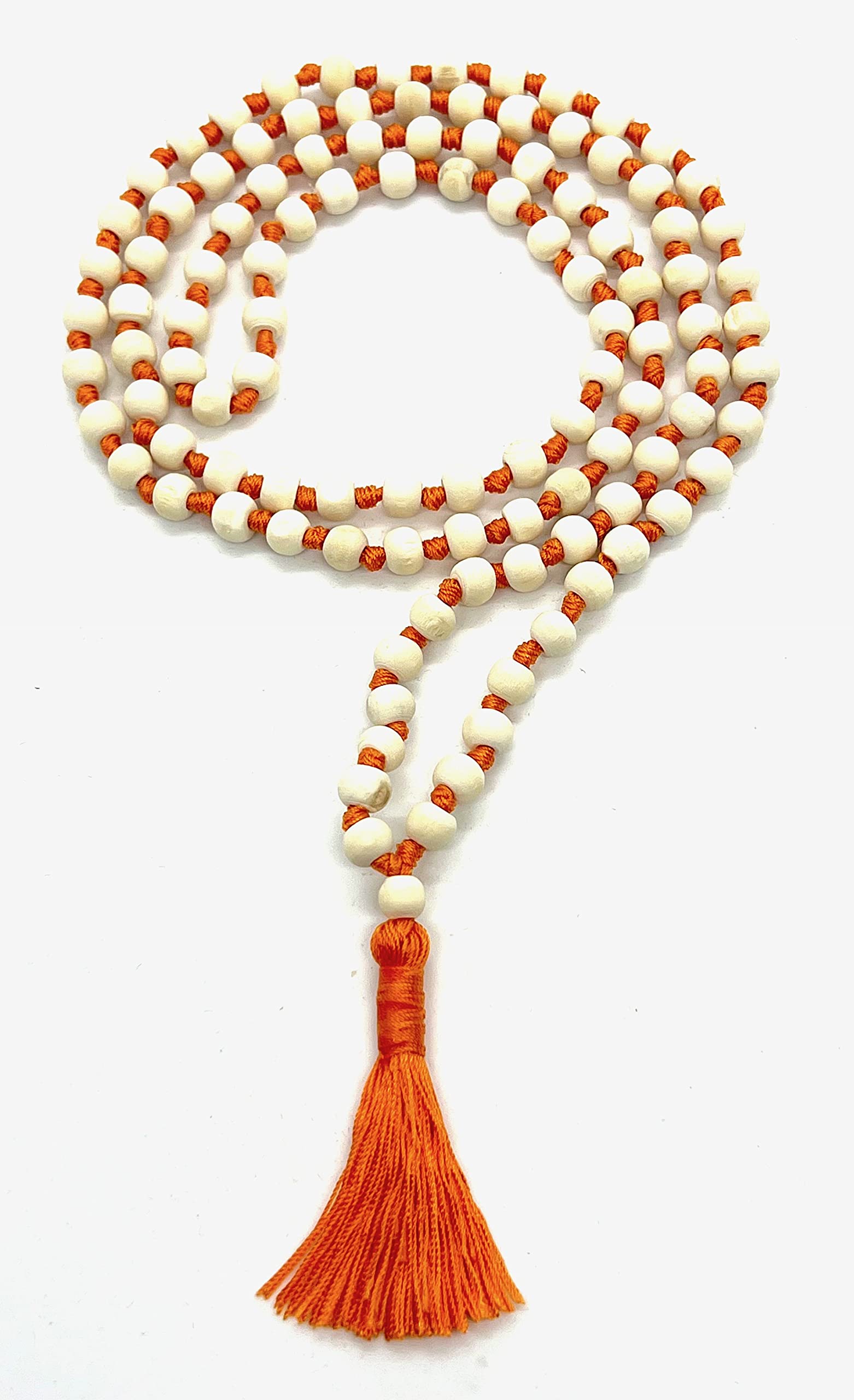 MALA - COLLIER Hindou - Perles Bois de Tulsi Basilic Sacré 4 mm #8452 EUR 17,99 - FR