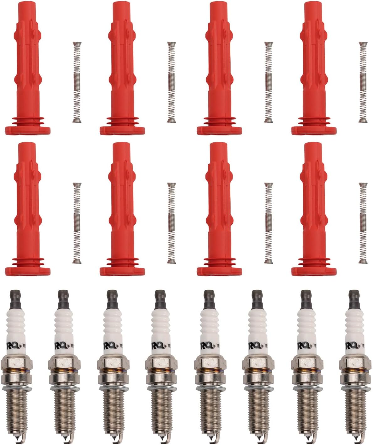 TRQ Ignition Coil and Spark Plug Kit 16 Piece Compatible with 2007-2010 Mercedes-Benz CL550 CLK550 2007-2011 CLS550 S550 E550 2010-2015 G550 2007-2012 GL450 SL550 2008-2012 GL550 2008-2011 ML550