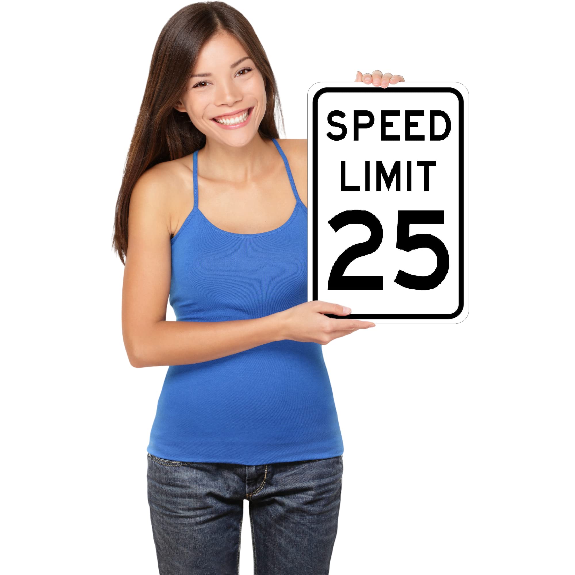 Amazon.co.jp: Speed Limit 25 Sign - 12 x 18 Road Sign. Real Sign
