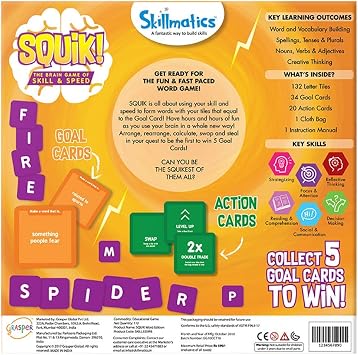 Skillmatics SQUIK - the Word Edition | Letter Card Game To Improve Vocabulary, Encourage Reading and Increase Memory | Fun for the Entire Family | Ages 6-99