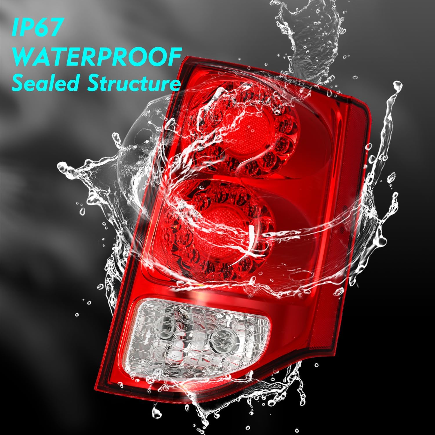 Tail Lights Assembly Replacement for 2011-2020 Dodge Grand Caravan OE LED Taillights Brake Rear Light RH (Right/Passenger Side)