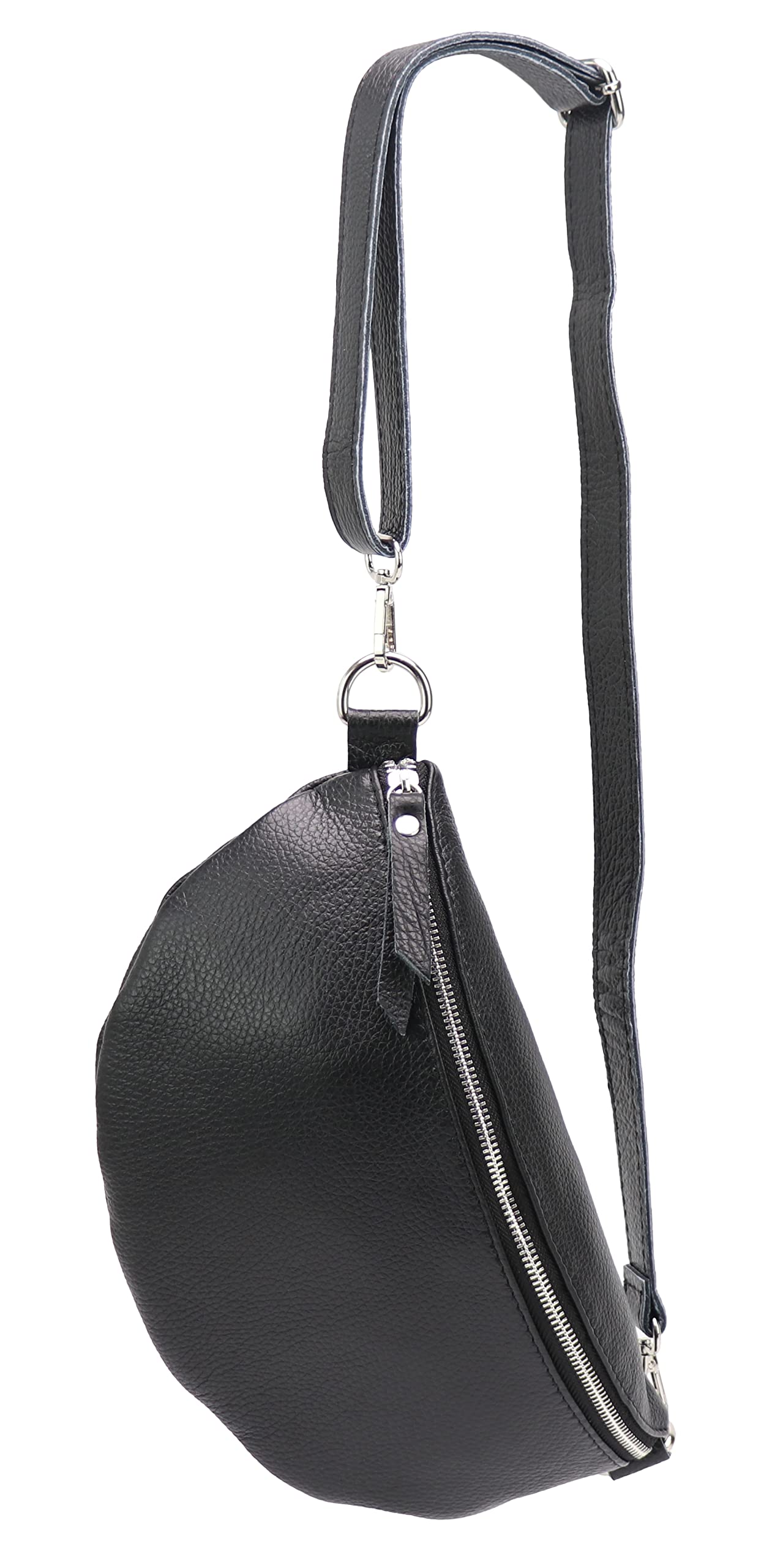 SH Leder ® Riñonera De Piel Auténtica Para Mujer Y Hombre, Unisex, Para Festival, Viaje, Bolso Cruzado Mediano, Bolso Cruzado Para Mujer, 32 X 17 Cm, Marie G528, Verde Oliva, Medium, Riñonera