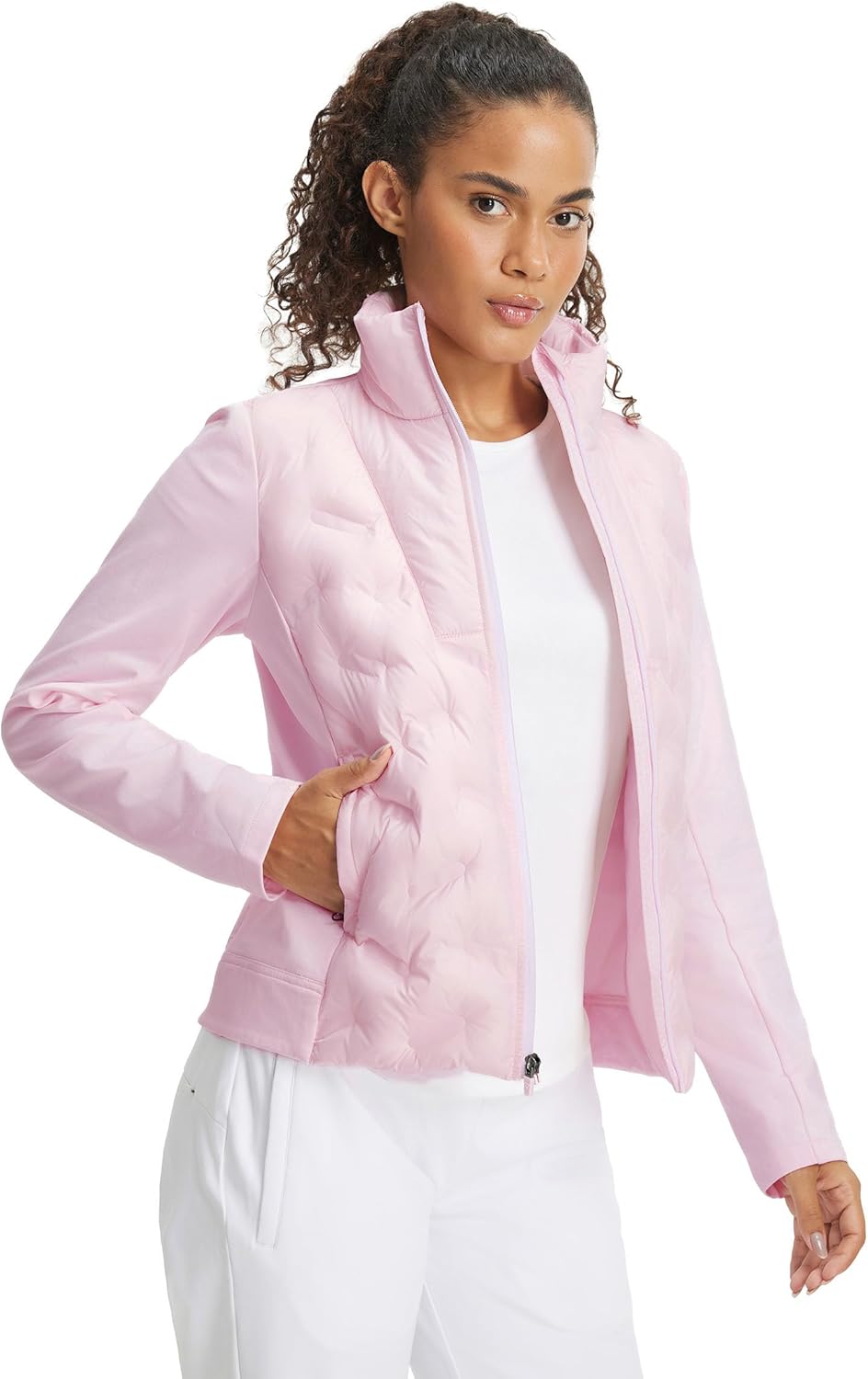 M MAELREG Womens Lightweight Insulated Puffer Jacket Fleece Lined Full Zip Jackets for Running Hiking Winter Fall Wear - Image 3