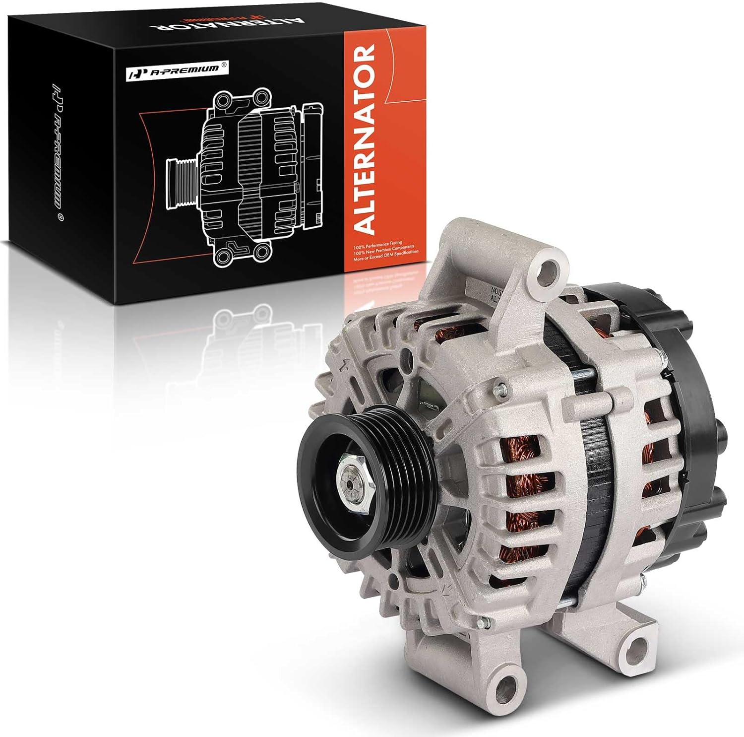A-Premium Alternator Compatible with Ford F-150 F150 2013-2014, F-250 Super Duty/F-350 Super Duty 2012-2016, 6.2L, 12V 150A 6-Groove Pulley Clockwise, Replace# CC3T-10300-AA, CC3Z-10346-A