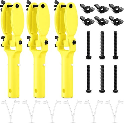 Therwen Soporte para tablet de 3 piezas para poste de piscina, soporte para tableta de piscina con 6 clips de mariposa en V y 6 tornillos para