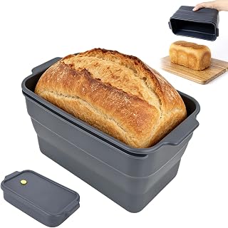 Faltbar Brotbackform mit Deckel Toastbrot Backform Silikon22.5×12.5×11.5cm