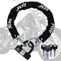 Vista 17 de AKM Candado de cadena para bicicleta de 47.2 in/4 pies, resistente, duradero, 0.472 in de grosor, antirrobo, cadena de bicicleta con 4 teclas