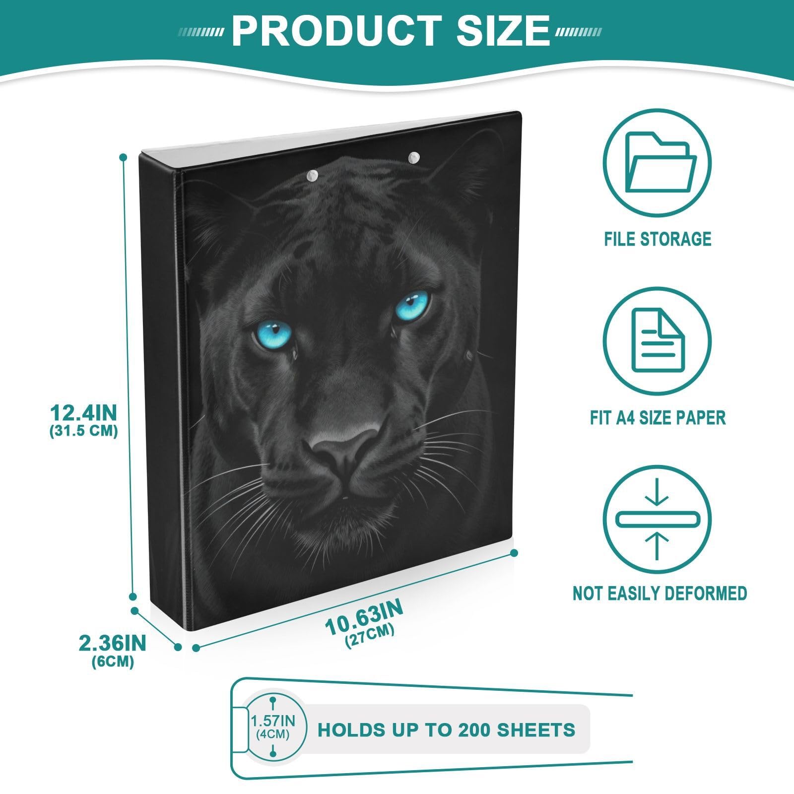 Raccoglitori da 1 e mezzo pollice per scuola Black Panther con blu brillante