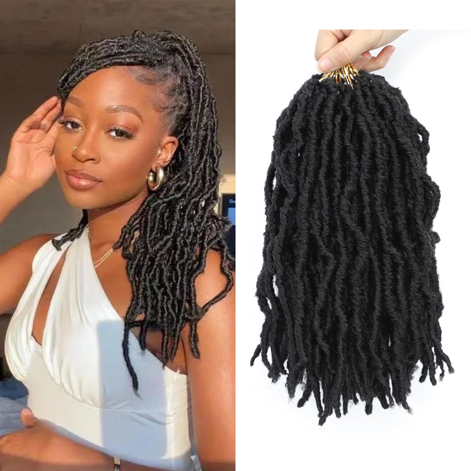 8 Packs Goddess Locs Crochet Hair For Black Women Soft Locs 12 Inch Crochet Faux Locs Hair Faux Locs Crochet Hair For Butterfly Locs Crochet Hair Pre