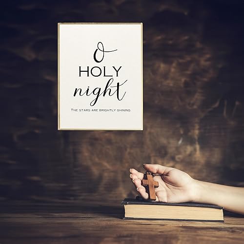 Miniatura 5 de O Holy Night - The Stars Are Brightly Shining Christmas Song Wall Art Decor, This Ready to Frame Holiday Music Wall Poster Print is Good For Home,