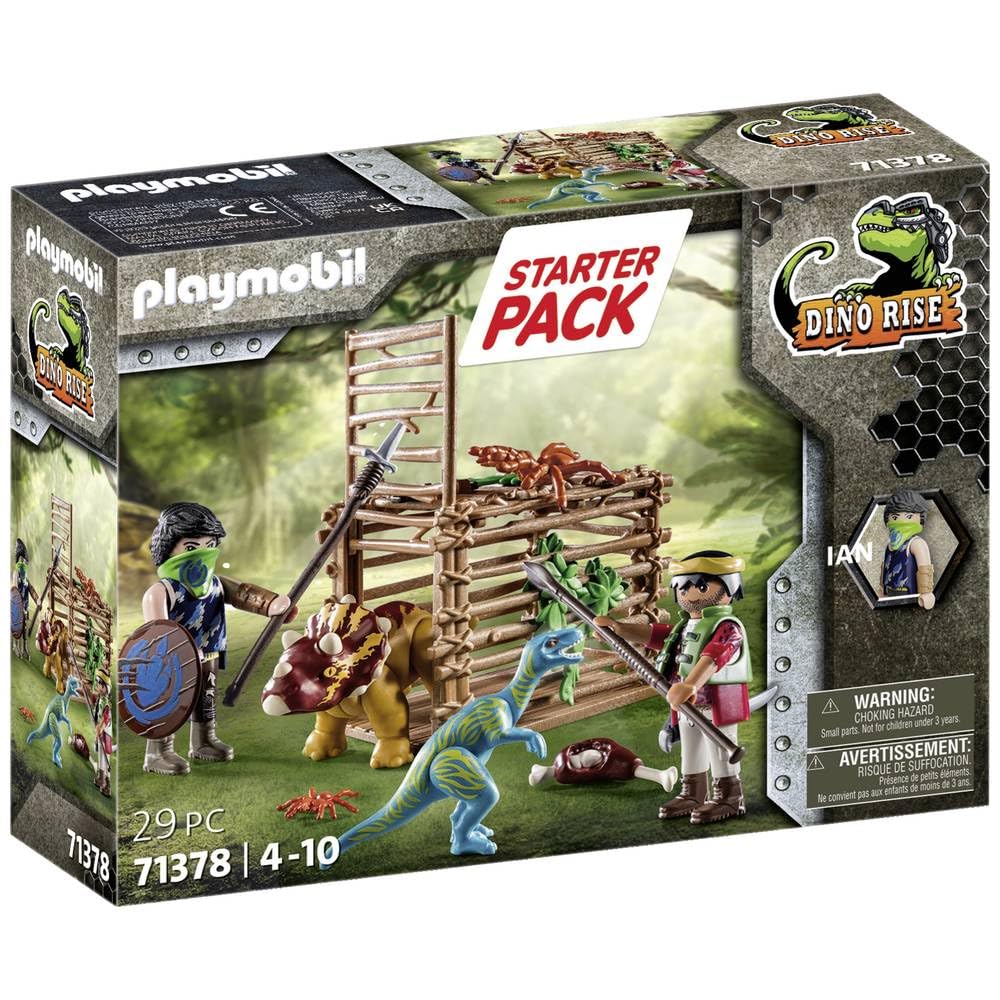 Playmobil 71378 Dino Rise – Triceratops Release Team Starter Pack, Jouet Dinosaure Jurassique, Jeu de rôle Amusant et imaginatif, Ensembles de Jeu adaptés aux Enfants à partir de 4 Ans