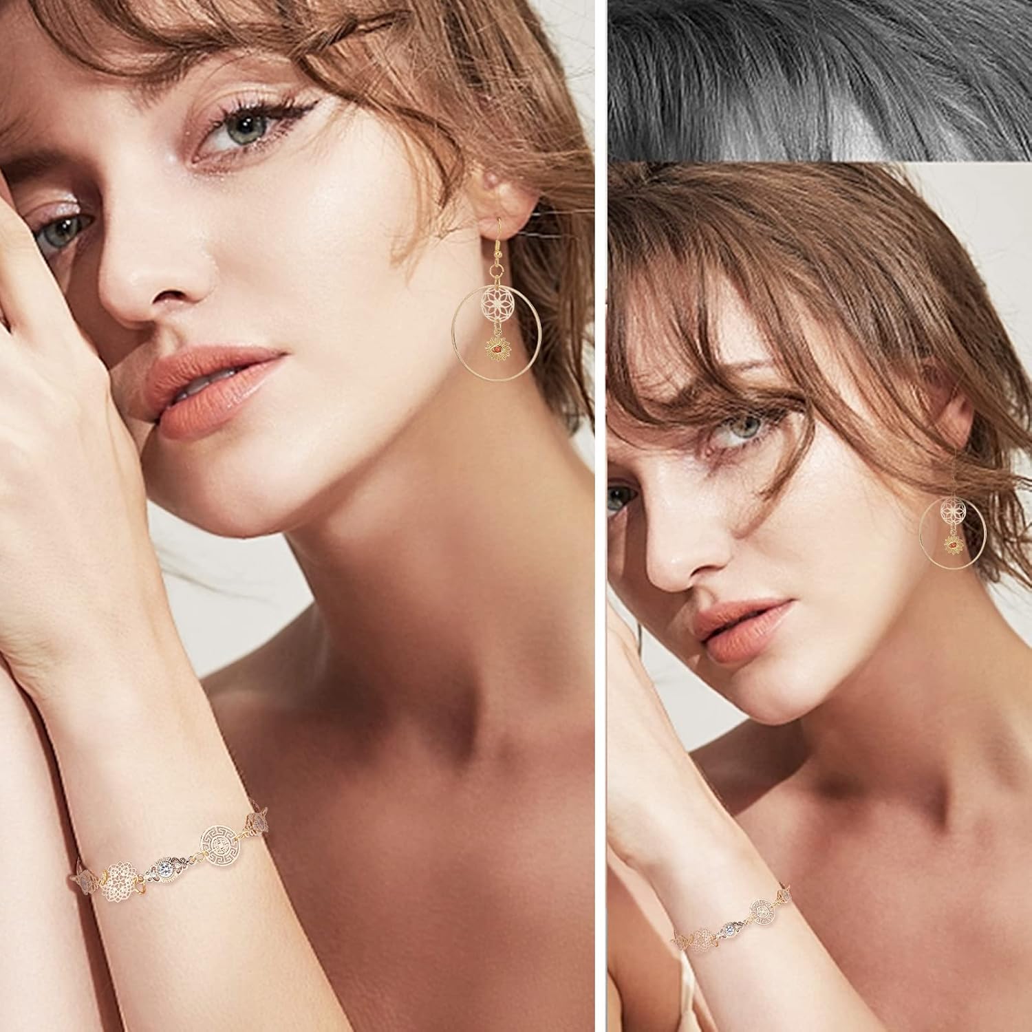 CHGCRAFT Brass Filigree Charms Connectors Flat Links Golded Hollow Filigree Pendant for DIY Bracelet Earring Necklace Jewelry Making - Image 6