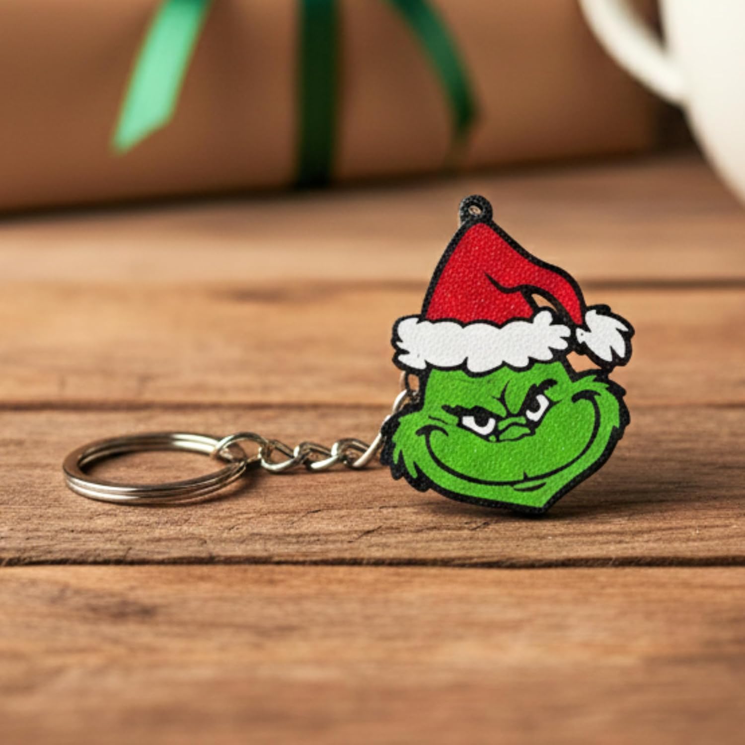 The Grinch Christmas Keychain | Cartoon Character Holiday Keyring | PLA Durable Cute Bag Charm for Keys, Backpack, Gifts | Festive Xmas Accessory for Fans, Collectible