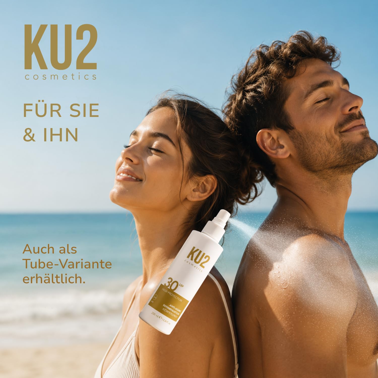 KU2 Anti-Aging Sonnenschutz Set – Sonnencreme Gesicht LSF 50 + Sonnenspray SPF 30 – UVA/UVB Schutz – Feuchtigkeitsspendend – Für Sommer & Urlaub