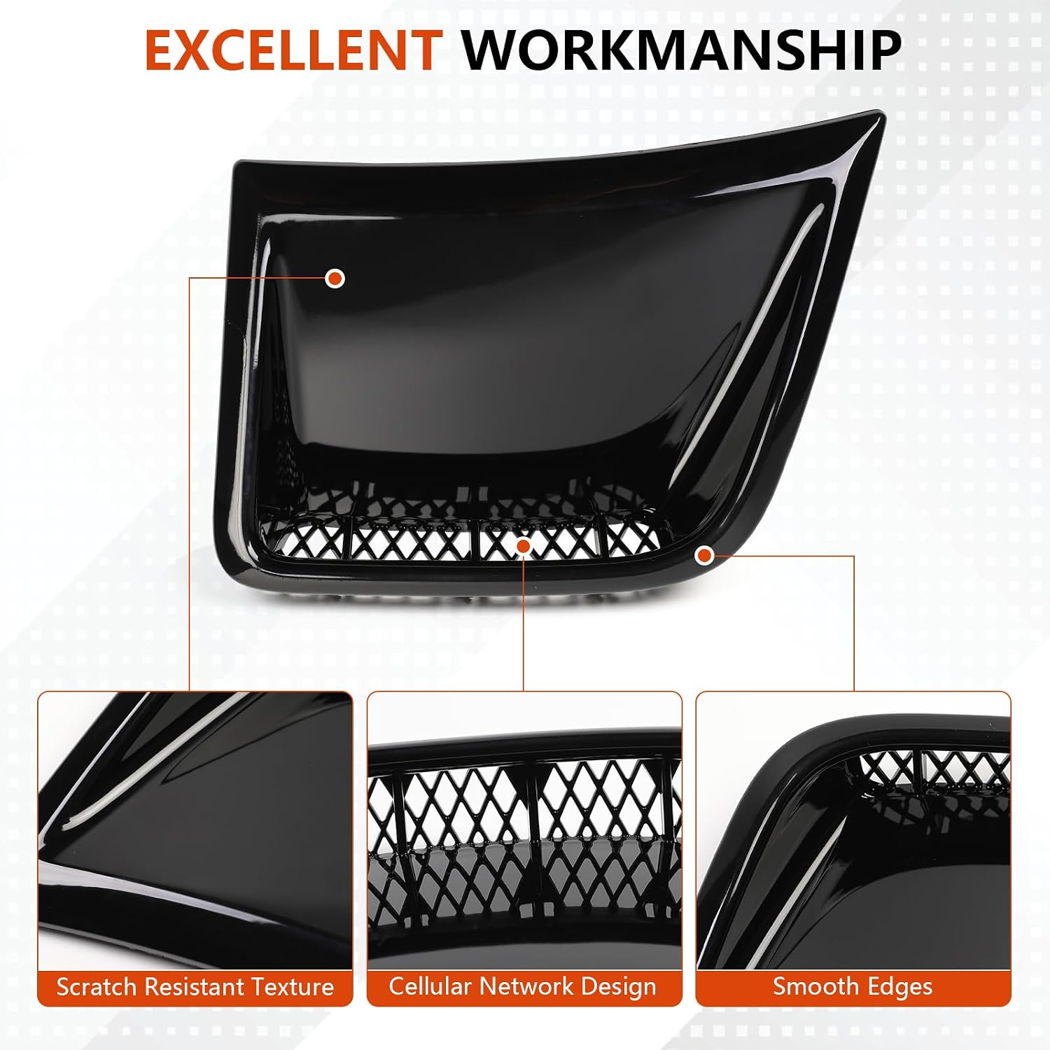 Front Bumper Side Air Vent Cover for Subaru Impreza WRX & WRX STI 2008 2009 2010 2011 2012 2013 2014 Accessories, Front Bumper Corner Cover Inlet Protect Trim Components, Bright Black ABS