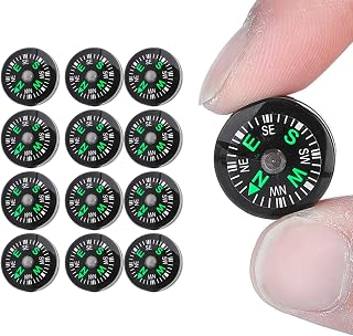 Oumefar 12 Pack Mini Compass, 20mm Oil Filled Pocket Button Compass for Hiking Camping Backpacking Survival Kits Emergency Outdoor Gear Navigation Tools