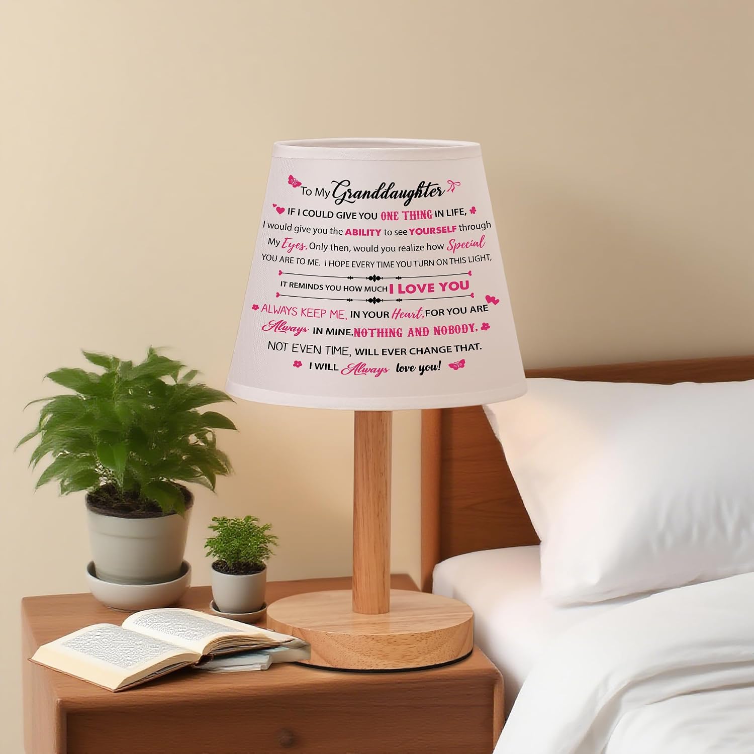 Granddaughter Gifts from Grandma, 3 Color Modes Lamp for Granddaughter Birthday Christmas Valentines Day Mothers Day - Perfect Night Light for Bedroom Living Room