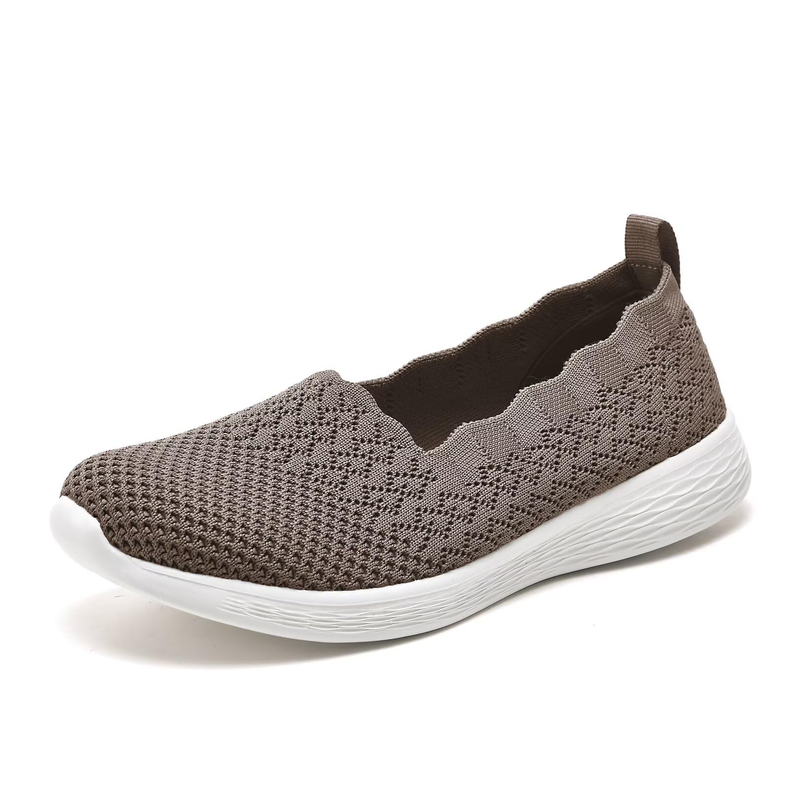 poemlady Women's Slip on Loafer Shoes - Mesh Casual Ballet Flat Nurse Walking Sneakers Knit Round Toe Casual Memory Foam Shoes