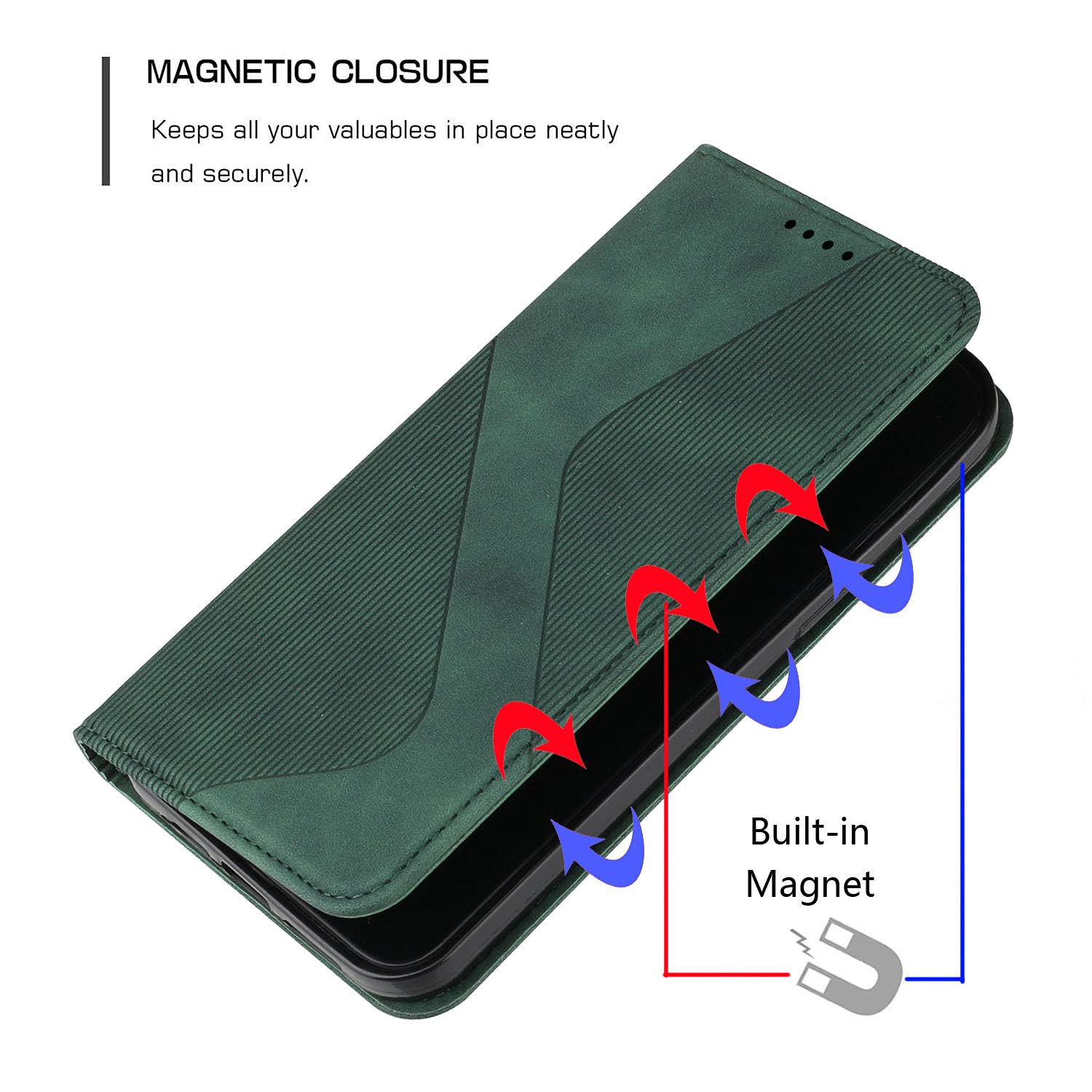 Custodia A Portafoglio Con Flip In Pelle Per Motorola Moto E6 Plus - Cover Magnetica Con Slot Per Carte, Supporto Stand E Protezione TPU Interna. Pratica E Sicura.
