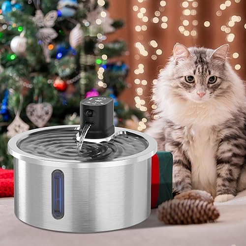 Miniatura 2 de Fuente de agua inalámbrica para gatos, dispensador automático de agua para mascotas, 4000 mAh, funciona con pilas, 3.2L108 onzas, fuentes de agua de