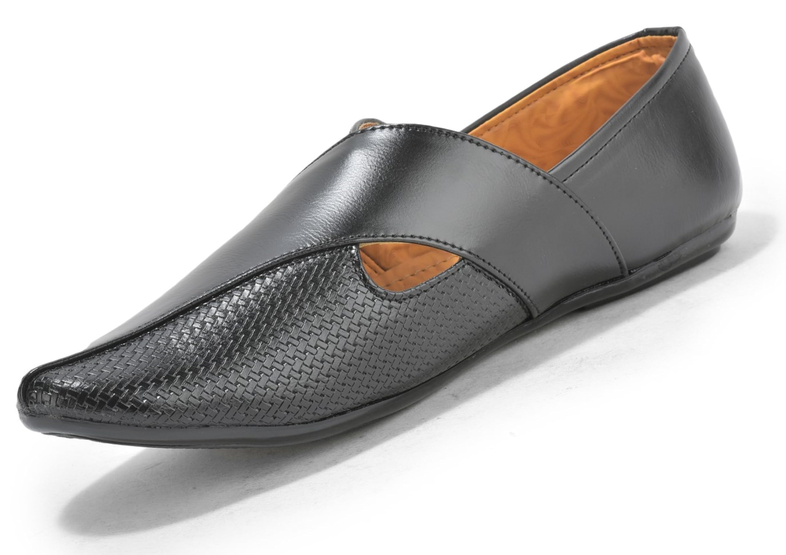 Men's Peshawari Ethnic Mojari Jutti – Lightweight Traditional Slip-On Shoes for Wedding, Festive with TPR Sole-image-30