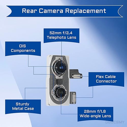 Miniatura 2 de Para iPhone Xs MAX Cámara Trasera Reemplazo OEM para iPhone Xs Kit 12MP Lente Trasera Principal Piezas con Lente Telefoto Ancho OIS HDR 4K Video