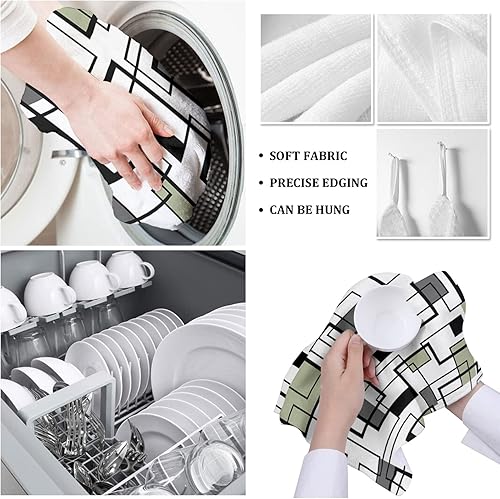 Miniatura 5 de 1 toalla de cocina verde salvia, paños de limpieza absorbentes, platos de secado reutilizables, trapos de cocina de rizo suave, torre, lavables,