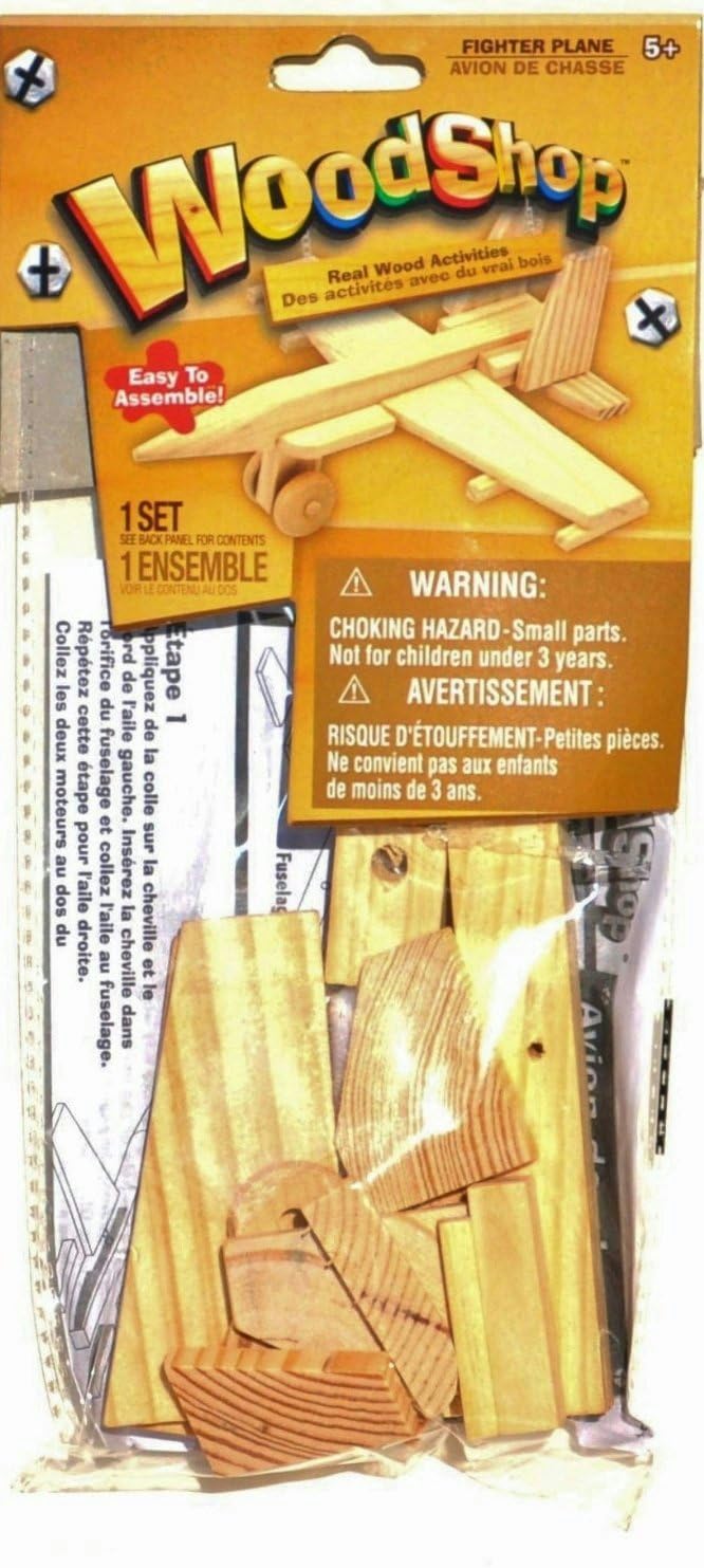 Wood Model Woodshop Activity Easy to Assemble Build Fighter Plane Kit DIY