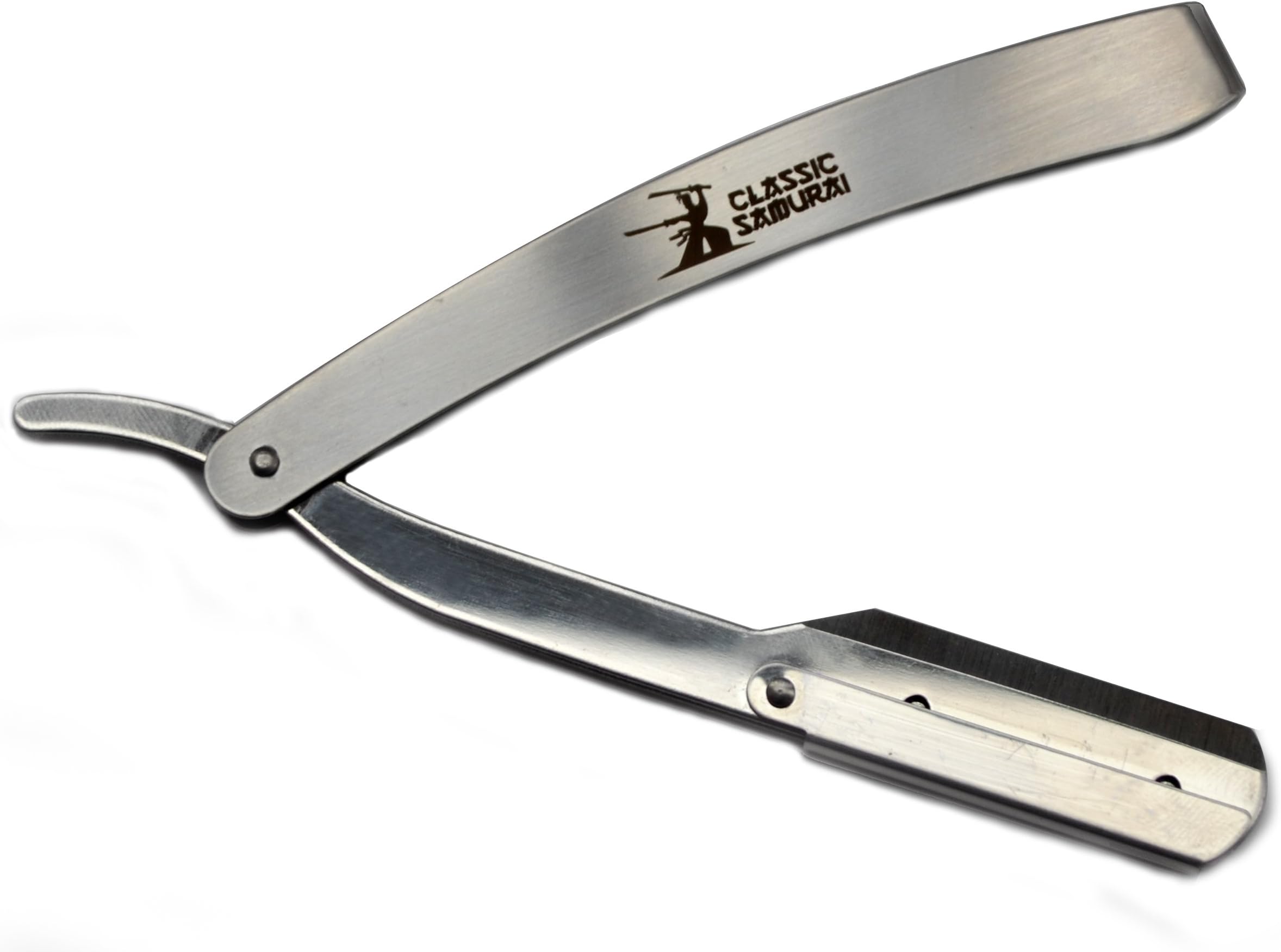 Classic Samurai(100 Derby Premium Single Blades) - CS-104NL Stainless Steel Professional Barber Straight Edge Razor (100 Derby Premium Single Blades)