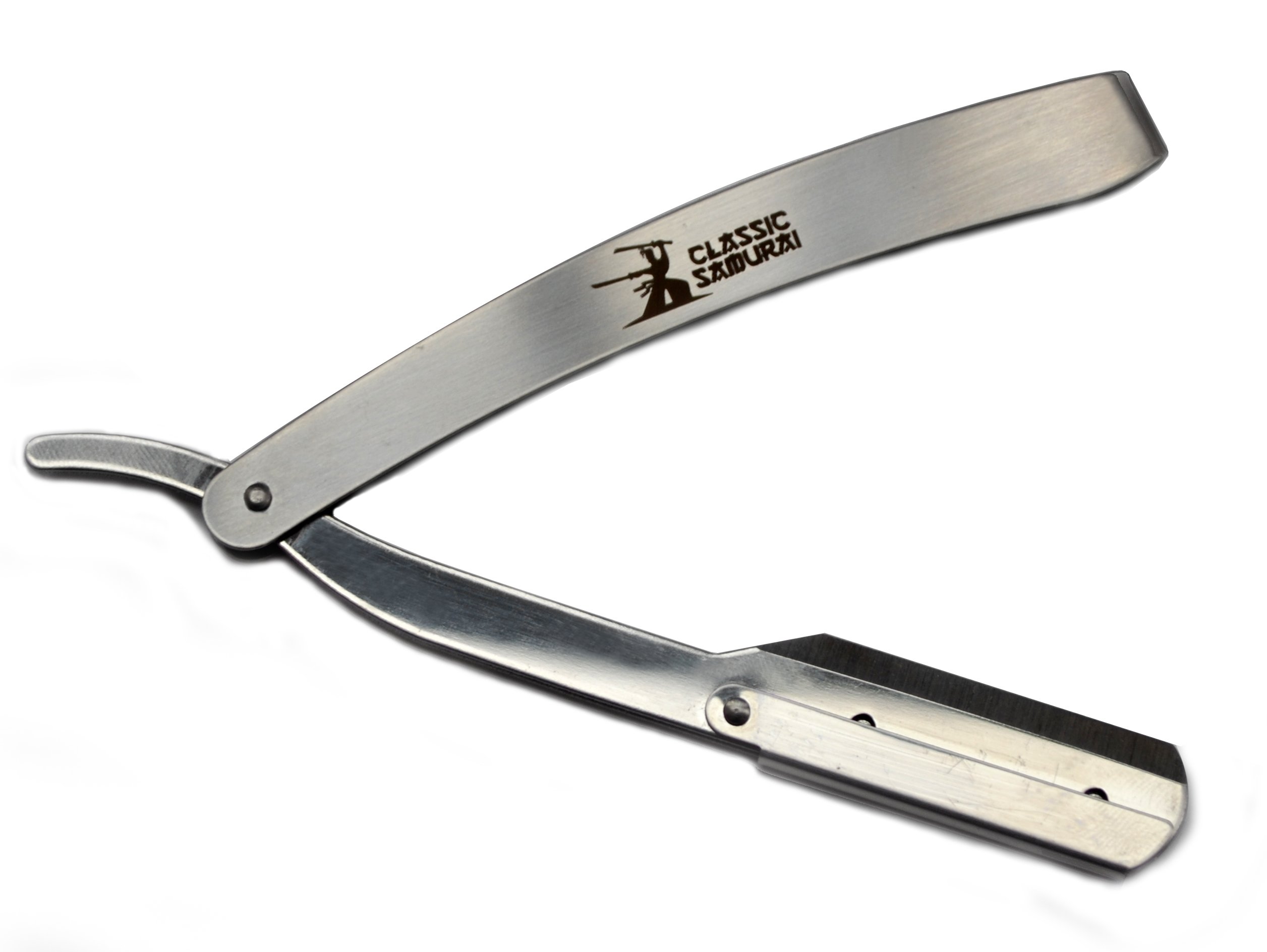 Classic Samurai(100 Derby Premium Single Blades) - CS-104NL Stainless Steel Professional Barber Straight Edge Razor (100 Derby Premium Single Blades)