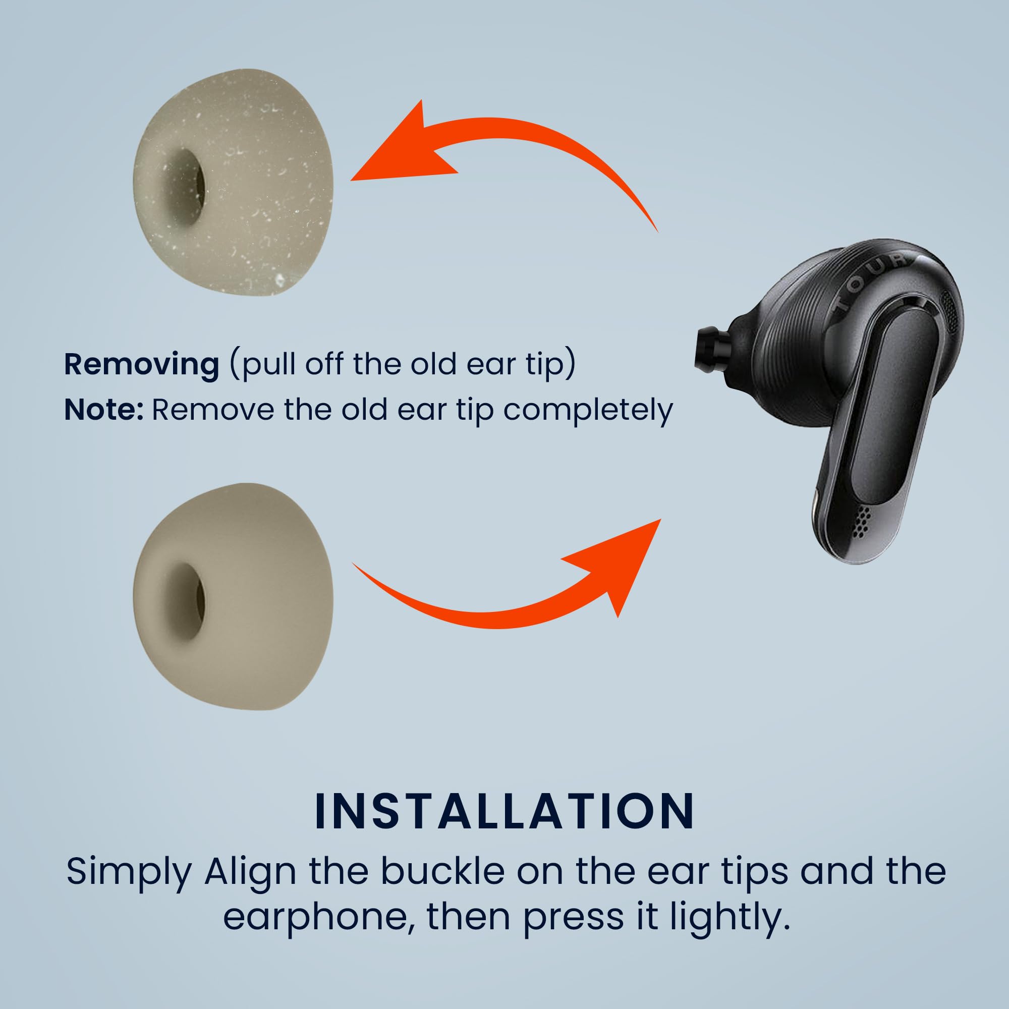 Amazon | kwmobile 6x イヤーチップ JBL Tour Pro 2対応 イヤーピース