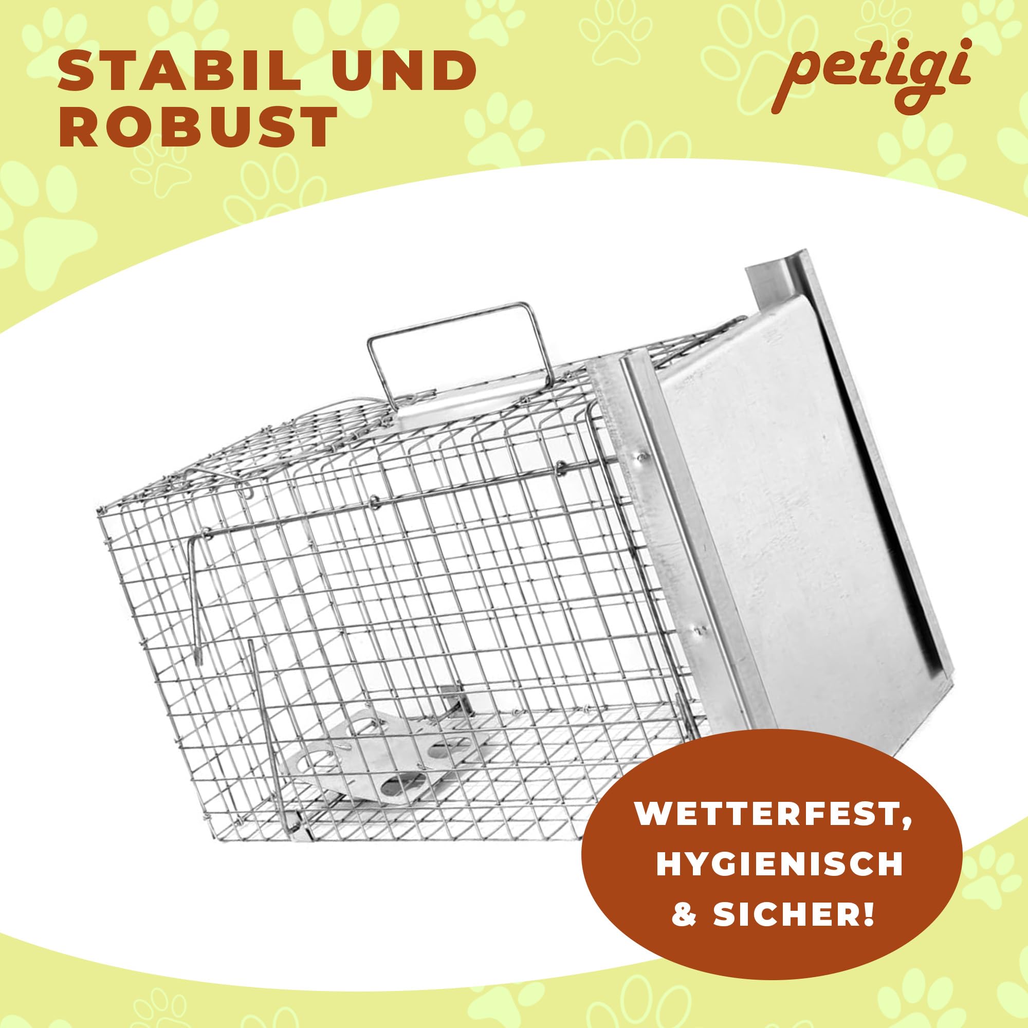 Petigi Animales Humane Trampa Jaula Captura Ratones Ratas Conejos Topos Martas Castores Tejones, Dimensiones/Modelo:Trampa Animales pequeños 7 (50 x 20 x 27 cm)