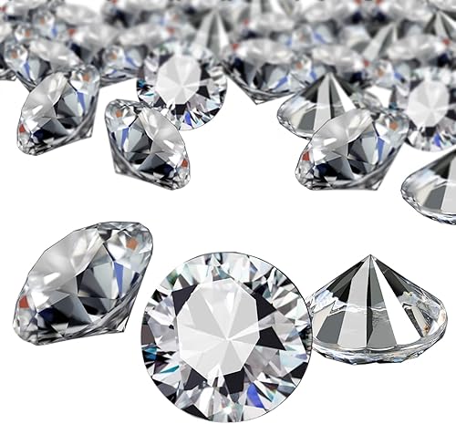 YGDZ Diamantes acrílicos transparentes, 1.181 in de cristal transparente grande para decoración de fiesta de boda, mesa dispersa, relleno de jarrón