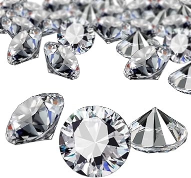 YGDZ Clear Acrylic Diamonds, 30mm Big Clear Crystals Diamond for Wedding Party Decoration Table Scatter Bridal Shower Vase Fillers, 1.5 Pounds