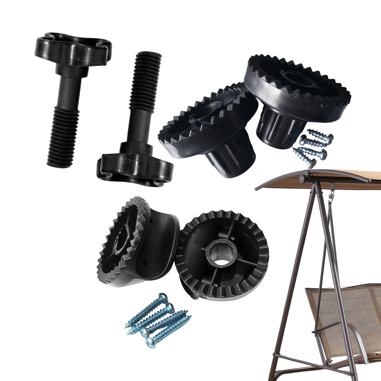 fbgnfihi Swings Seat Parts Three Piece Suit, Outdoor Garden Swing Canopy Replacement Fittings, Frame Replacement, Swing Canopy Fittings, for Patio, Garden, Backyard, Outdoor, Maintenance