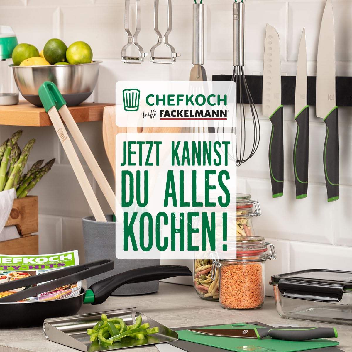 FACKELMANN Chefkoch trifft 3-teiliges Premium Schüsselset aus Edelstahl, inkl. Antirutschboden aus Silikon, 1,25l, 2,5l, 4l, ideal für Salate, Teige & mehr, spülmaschinengeeignet