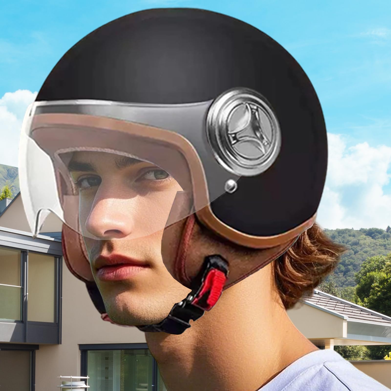 Kask rowerowy dla dorosłych – otwarta twarz kask półskorupowy – wyposażenie ochronne do jazdy na deskorolce, do jazdy na rowerze szosowym, górskim