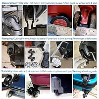 Samsonite Luggage Wheels 8-Piece Suitcase Wheel Replacement Set