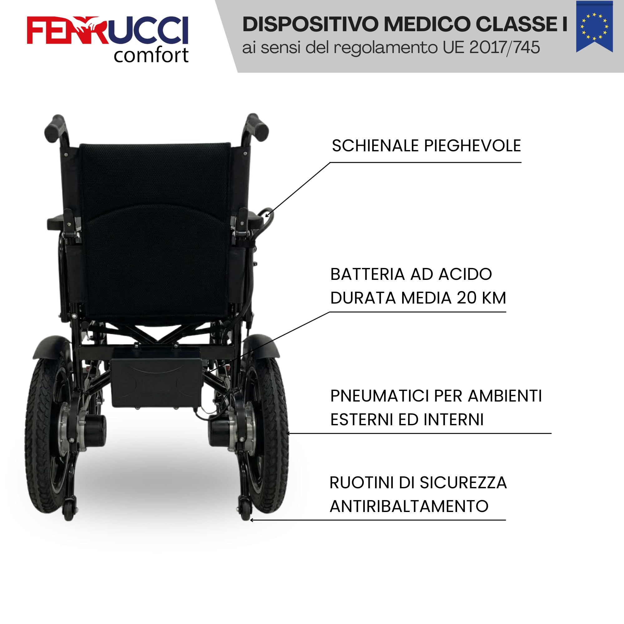 Silla de ruedas eléctrica plegable automática para discapacitados y ancianos, autonomía de 20 km, reposabrazos abatibles, asiento acolchado, capacidad de carga 120 kg