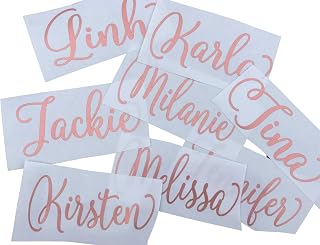 Personalized Bridesmaid Vinyl Decal ONLY DIY for Tumblers Cups Rose Gold on Champagne Glasses Maid of Honor Gifts