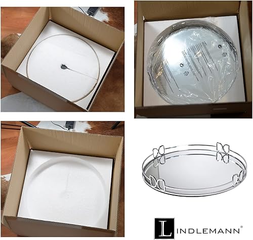 Miniatura 30 de Bandeja de tocador de cristal decorativa con espejo, bandejas de perfume para maquillaje, almacenamiento de cosméticos, organizador de Bandeja