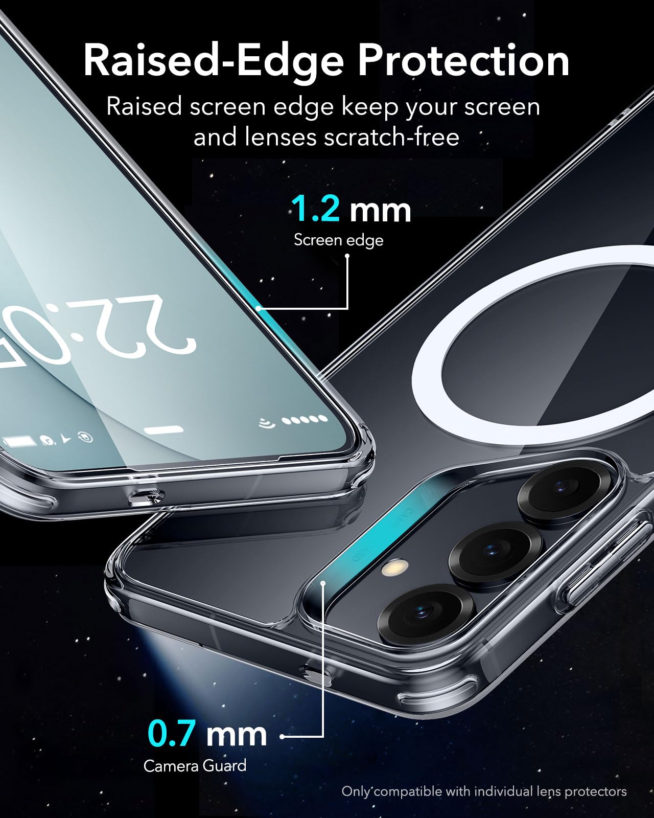 ESR Cover per Galaxy 2025 Plus, Compatibile con MagSafe, Cover magnetica, Protezione di grado militare, Resistente all’ingiallimento, Serie Classic, Trasparente