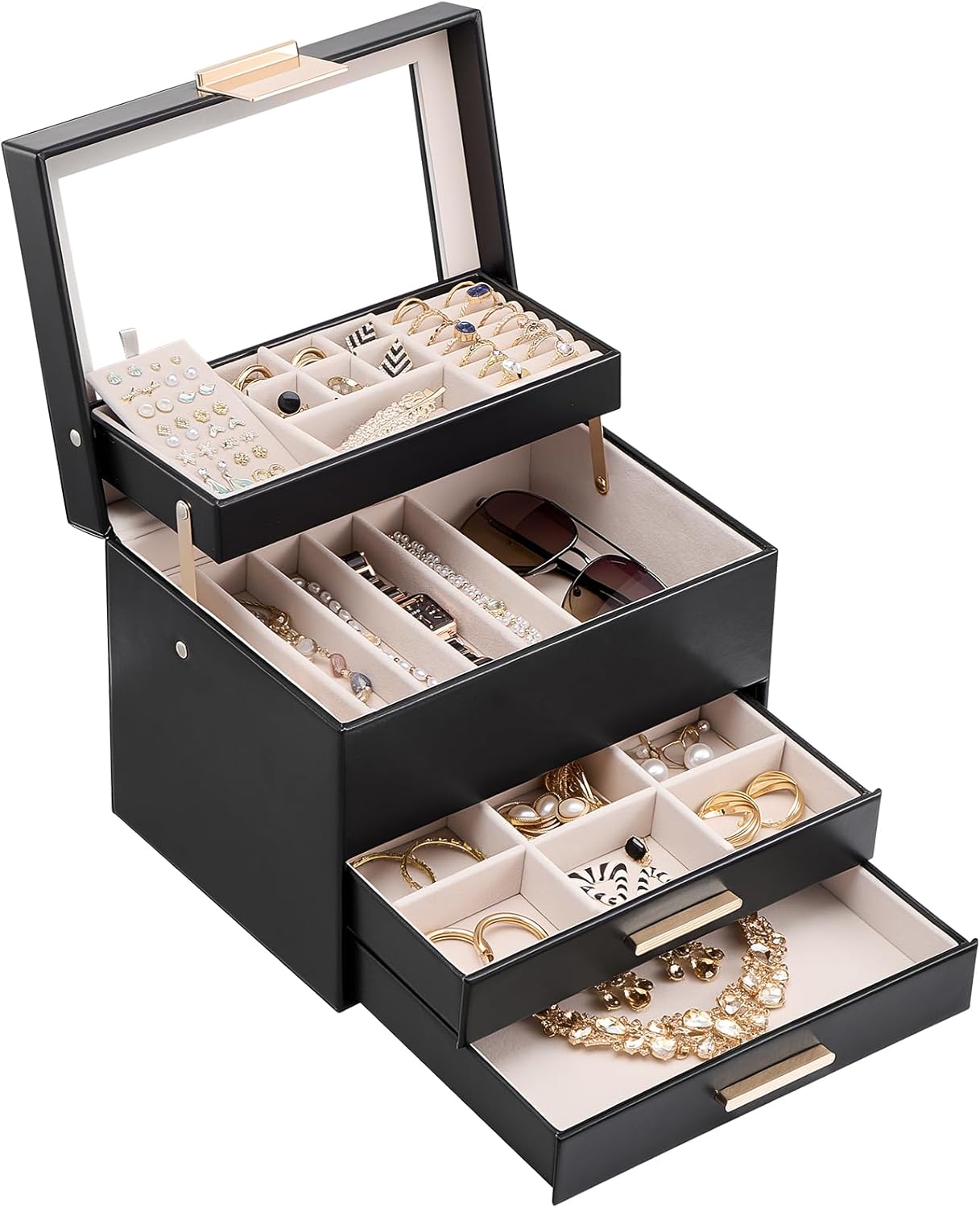 Lolalet Jewelry Box, Clear Window Jewelry Organizer...