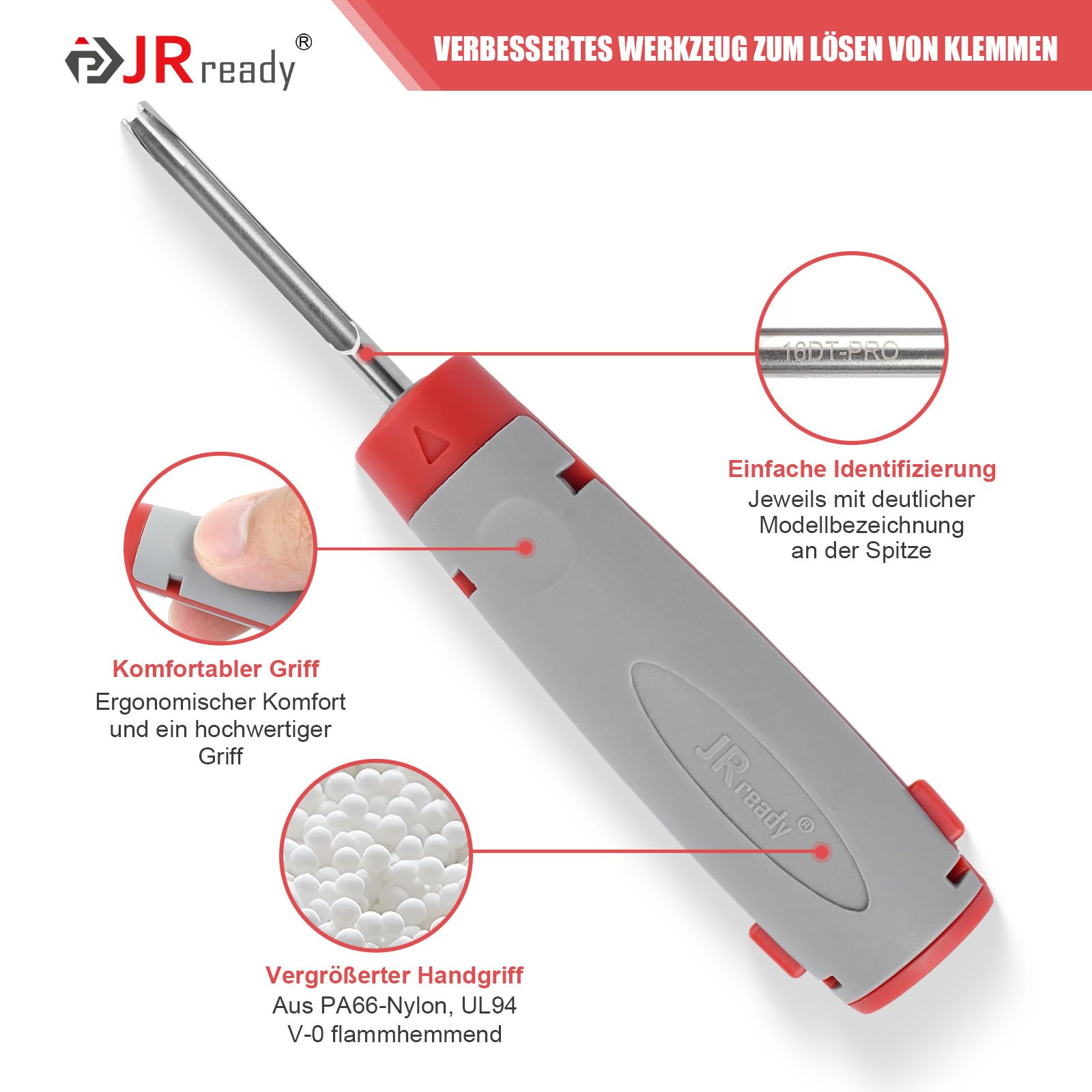 JRready JRconDRK-16DT-PRO strumento di sblocco nuovo aggiornamento con custodia protettiva per tedesco DT, DRC, HDP20, HD30, HD10, Jiffy Splice, Amphenol at Series 16# Contatto