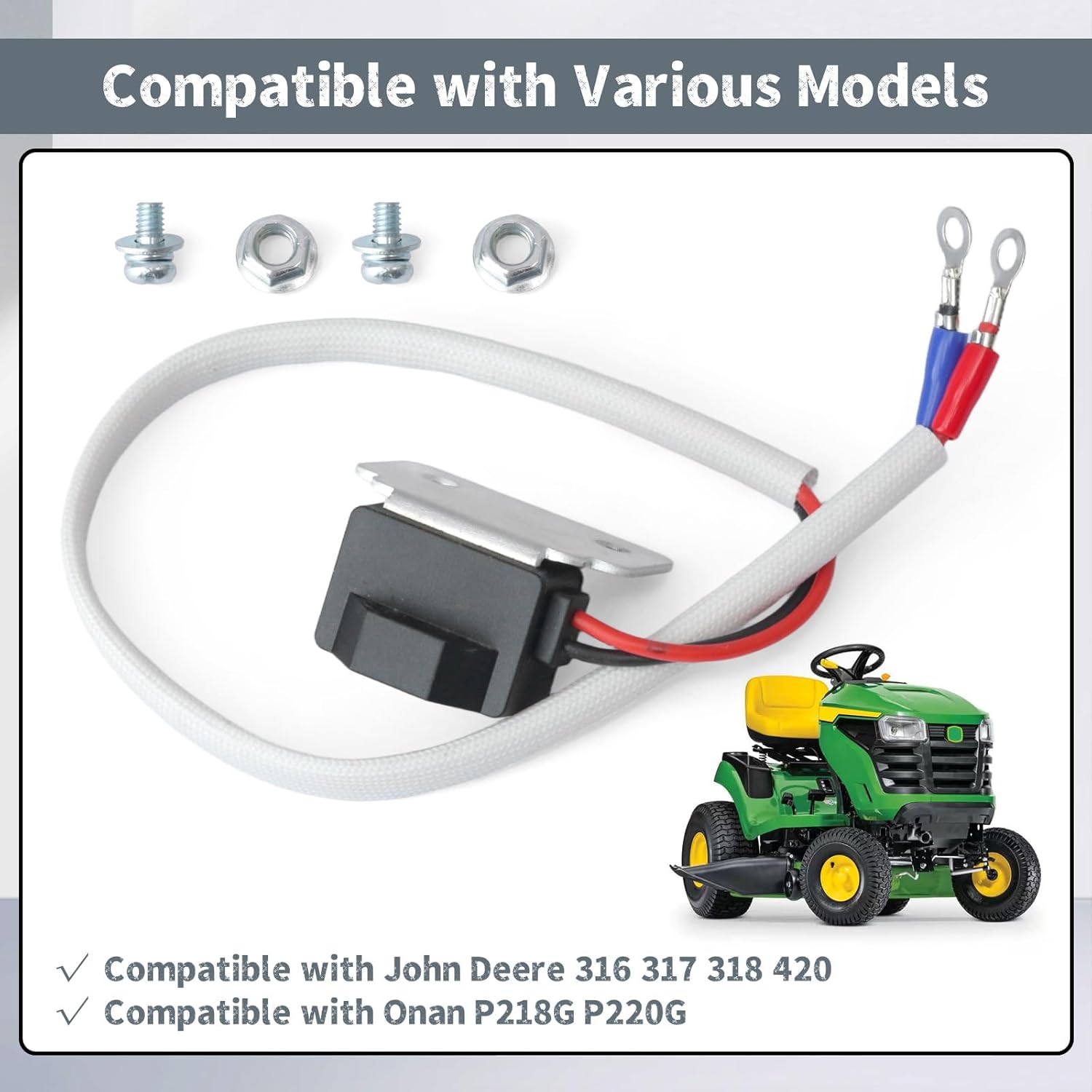 166-0821 Ignition Module Replacement for John Deere 316 317 318 420 for Onan P218G P220G, Replace 166-0820 541-0522 HE166-0761 HE541-0522 166-0785