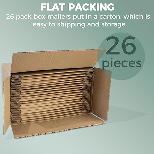 Miniatura 60 de Golden State Art, Paquete de 26 cajas de envío de 8 x 6 x 2 pulgadas, cajas de cartón corrugado marrón para enviar por correo, embalaje
