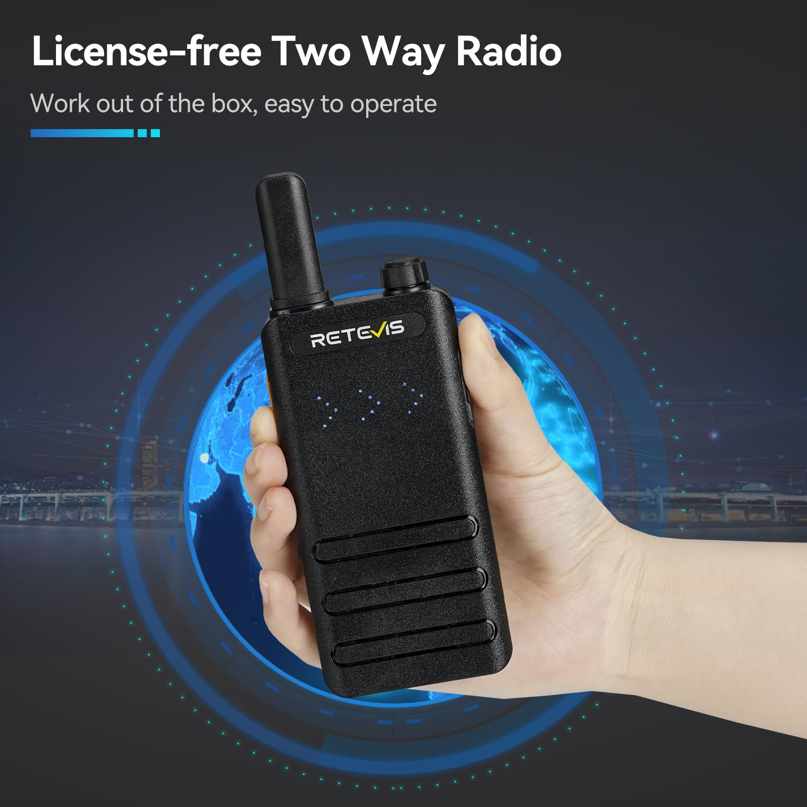 Krótkofalówki Retevis B63H dla dorosłych, profesjonalne dwukierunkowe radio z 6-kierunkową ładowarką, 1620 mAh, VOX, 16-kanałowy wyświetlacz, stylowe 2-kierunkowe radiotelefony ze słuchawką do szkoły,